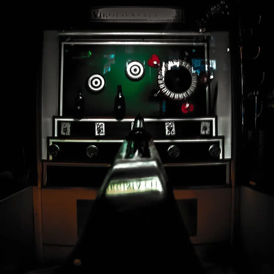 Dials and indicator lights glow on a dark control panel.